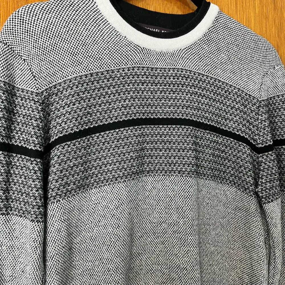 Michael Kors Men’s Crew Neck Pullover Sweater M Colorblock Cabincore Preppy